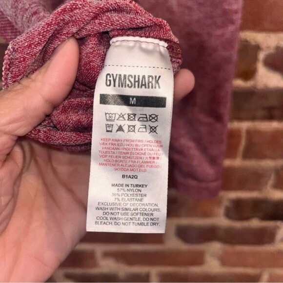 Gymshark Flex High Waisted Leggings Burgundy Marl Size Medium B1A2Q - Picture 3 of 7